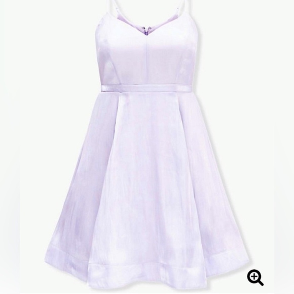 NWT Torrid LILAC PURPLE IRIDESCENT SATIN SKATER DRESS SIZE 16